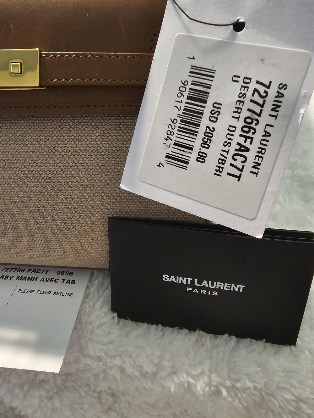 Saint Laurent Manhattan Canvas and Leather Mini Crossbody Bag. - Picture 5 of 16